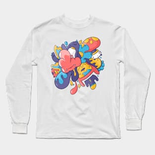 Cute Jam Funk Penguin Doodle Long Sleeve T-Shirt